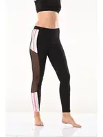 Yanları Transparan Şeritli Kadın Tayt Derya Kurşun 0584 Siyah görsel 5