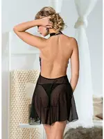 Transparan Fantezi Gecelik Takım Siyah Lily Bianca 651 Siyah detay görünüm