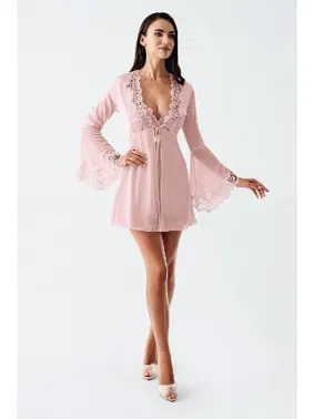 İmaj Transparan Kadın Mini Saten Dantelli Fantazi Gecelik Takım İmaj 4210