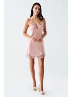 Transparan Kadın Mini Saten Dantelli Fantazi Gecelik Takım İmaj 4210 Pudra farklı açı