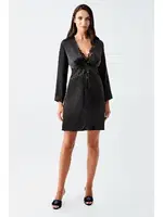 Transparan Mini Saten Üst Kısmı Dantelli Fantazi Gecelik Takımı 4230 Siyah