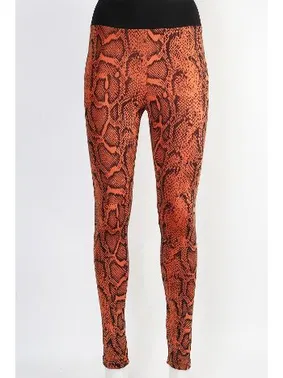 Derya Kurşun Turuncu Leggings Desenli Kadın Tayt Derya Kurşun TRND03