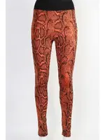 Turuncu Leggings Desenli Kadın Tayt Derya Kurşun TRND03 Turuncu