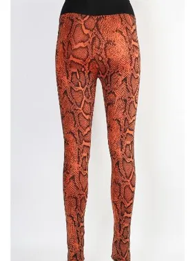 Derya Kurşun Turuncu Leggings Desenli Kadın Tayt Derya Kurşun TRND03 - Alternatif Görünüm