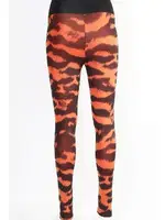 Zebra Leggings Kadın Tayt Derya Kurşun TRND04 Turuncu detay görünüm