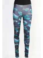 Kamuflaj Desen Leggings Tayt Derya Kurşun TRND06 Mavi