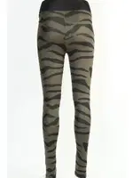 Zebra Desen Yeşil Leggings Tayt Derya Kurşun TRND08 Haki detay görünüm