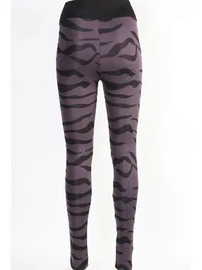 Derya Kurşun Desenli Mor Kadın Leggings Tayt Derya Kurşun TRND10 - Alternatif Görünüm