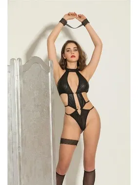 Gallipoli Trend Siyah Fantezi String Body ve Bacak Bilek Bandı Gallipoli MGP6279 - Alternatif Görünüm