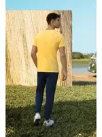 Tropikal Yazı Baskılı Kısa Kollu Erkek T-Shirt Pijama Takımı Doreanse 4893 Sarı detay görünüm