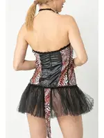 Tül Detay Korse Leopar Kadın Kostüm Phevos 012-000139 görsel 5