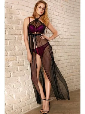 Anıl Balenli Destekli Dolgulu Askıları Çıkabilen Sütyen Tül Gecelik Fantazi 3'lü Takım Anıl 5717 - Alternatif Görünüm