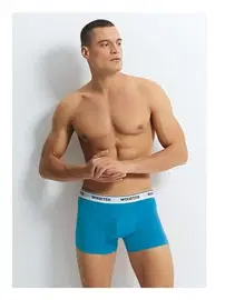 Wooster Turkuaz Strech Cotton Pamuklu Erkek Boxer WoosterW-074 - 3 Adet