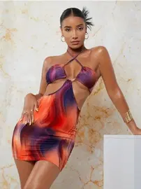 For Dreams Turuncu Boyun Askılı Mini Elbise For Dreams 8483