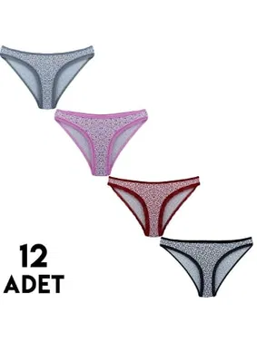 Tutku Desenli Rita Bayan Bikini Külot 12'li Tutku 0586