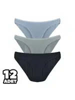 Jakarlı Kadın Bikini Külot 12'li Tutku 0679 detay görünüm