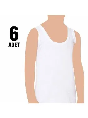 Tutku Beyaz Erkek Çocuk Ribana Atlet 6'lı Tutku 0125