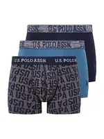 U.s Polo Assn. Erkek Pamuklu 3Lü Erkek Boxer 80503 Lacivert-Mavi