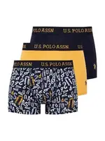 U.S. Polo Assn. Baskılı 3Lü Erkek Pamuklu Boxer 80497 Lacivert
