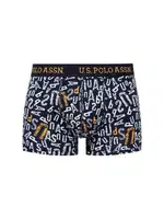U.S. Polo Assn. Baskılı 3Lü Erkek Pamuklu Boxer 80497 Lacivert görsel 4