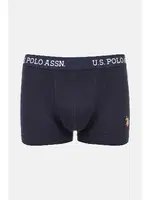 U.s. Polo Assn Erkek 2li Düz Lacivert ve Baskılı Boxer 80476 Lacivert detay görünüm