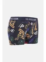 U.s. Polo Assn Erkek 2li Düz Lacivert ve Baskılı Boxer 80476 Lacivert görsel 5