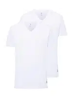 U.S. Polo Assn. Erkek Battal Siyah 2Li V Yaka T-shirt 90001 Beyaz