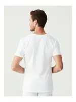 U.S. Polo Assn. Erkek Battal Siyah 2Li V Yaka T-shirt 90001 Beyaz görsel 5