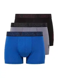 Us. POLO Assn. U.S. Polo Assn. Erkek Karışık Renk Pamuklu 3Lü Boxer 80518