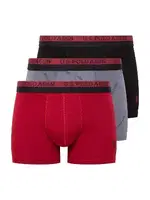 U.S. Polo Assn. Karıkşık Renk Erkek 3Lü Boxer 80522 Bordo görsel 5