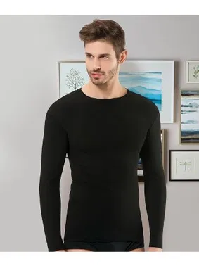 Derya Kurşun Yuvarlak Yaka Uzun Kollu İnce Erkek Termal Üst Derya Kurşun 602 - Alternatif Görünüm