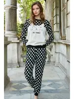 Uzun Kol Sweatshirt ve Pantolon Takım Anıl 9759 Siyah