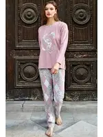 Uzun Kol Sweat ve Pantolon Pijama Takım Anıl 9741 Gül Kurusu detay görünüm