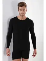 Uzun Kol Yuvarlak Yaka Erkek Siyah Badi Arma Yıldız 1128 Siyah