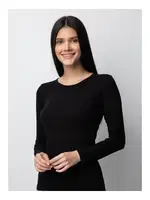 Uzun Kollu Bisiklet Yaka Kadın Body Donex 3225 Siyah