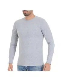 Yıldız Çamaşır Uzun Kollu Gri O-Yaka Likralı Erkek T-Shirt Yıldız 87