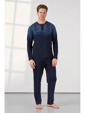 Doreanse Uzun Kollu Lacivert Düğmeli Erkek Pijama Takımı Doreanse 25K4534