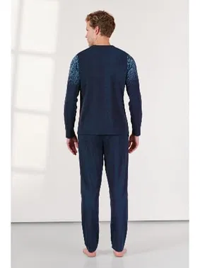 Doreanse Uzun Kollu Lacivert Düğmeli Erkek Pijama Takımı Doreanse 25K4534 - Alternatif Görünüm