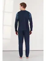 Uzun Kollu Lacivert Düğmeli Erkek Pijama Takımı Doreanse 25K4534 detay görünüm