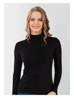 Uzun Kollu Yarım Balıkçı Likralı Kadın Body Donex 3227 Siyah