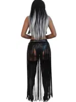 Uzun Saçaklı Siyah Fantazi Harness Takım missisX 2135 Siyah detay görünüm