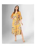 Uzun Sarı Çiçek Desenli Sabahlık Ahu Loriva 1875 Sarı