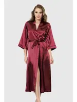 Uzun Saten Sabahlık Ahu Lingerie 7472 Bordo görsel 6