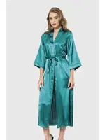 Uzun Saten Sabahlık Ahu Lingerie 7472 Yeşil görsel 11