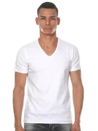 Darkzone V Yaka Beyaz Erkek T-shirt Darkzone DZN8612