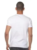 V Yaka Beyaz Erkek T-shirt Darkzone DZN8612 detay görünüm