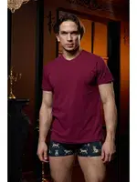 V Yaka Bordo Erkek T-shirt Darkzone DZN8620 farklı açı