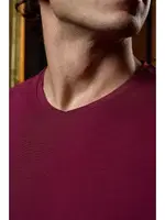 V Yaka Bordo Erkek T-shirt Darkzone DZN8620 görsel 5