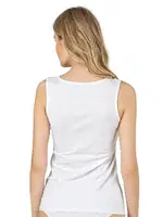 V Yaka Dantel Detaylı Kadın Süprem Pamuklu Esnek Kalın Askılı Atlet Özkan 26957  Beyaz görsel 7