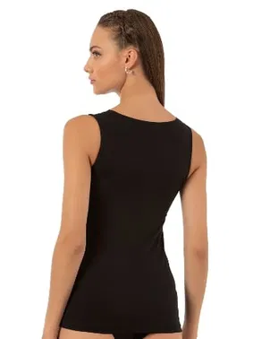 Özkan V Yaka Dantel Detaylı Kadın Süprem Pamuklu Esnek Kalın Askılı Atlet Özkan 26957  - Alternatif Görünüm